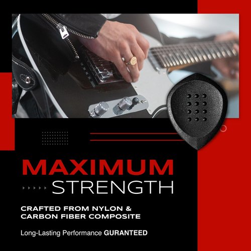 Acoustik Attak STEALTH Structured Guitar Pick - Small Beveled Guitar Picks, Unique Tone (10 Pack, Black)