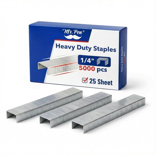 Mr. Pen Heavy Duty Staples - 5000 Galvanized Rust-Resistant Staples for Staplers | 25 Sheets, 1/4 Inch Length