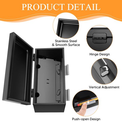 Black Pencil Dispenser for Classroom, Stainless Steel Pencil Dispenser Bulk Pencil Holder for Desk, with 50 Pencils 3 Stickers 1 Metal Pen Holder 1 for Bulk Pencils Storage Classroom Home Office
