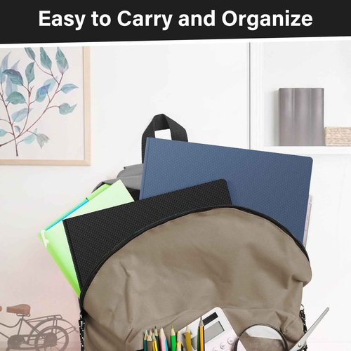 EEHZTSI 60-Pack Plastic Folders with Pockets and Prongs, 2-Pocket Folders with 3 Fasteners, Holds 8-1/2" x 11" Paper, Black