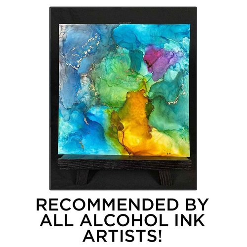 NARA Alcohol Ink Paper | Black | 12 inches x 9 inches (12”x9”) | 350 microns/360 GSM | Medium+ Paper | 10 Sheets | Paper for Alcohol Ink Art Painting | 100% Stain-Free