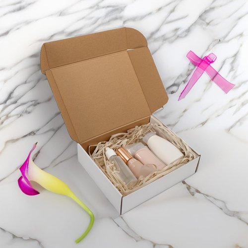 HORLIMER Shipping Boxes - Set of 25 White Corrugated Cardboard Literature Mailers | 11x9x3 Inches