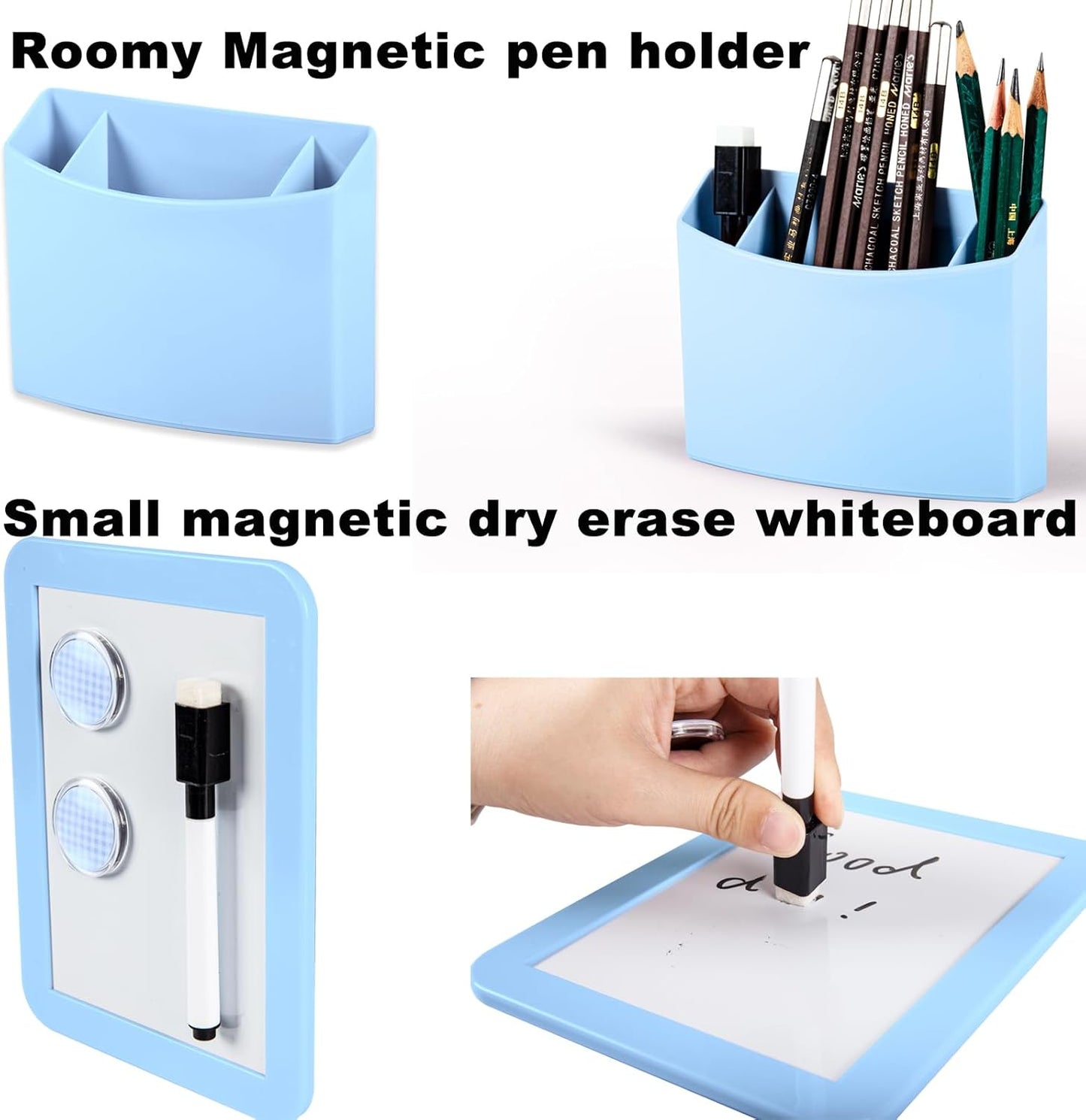 Svartur Blue Locker Accessories for Girls - Whiteboard, Mirror & Pen Holder | Stylish School Decor Essentials