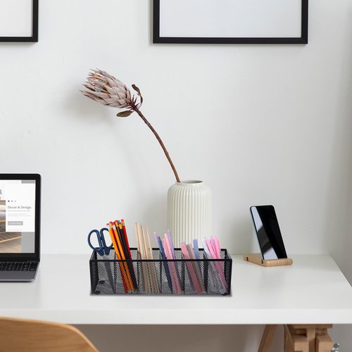 mekueeex 2 Pcs Mesh Desk Organizer Metal Mesh Pen Holder Desktop Stationery Pencil Caddy Organizer Basket