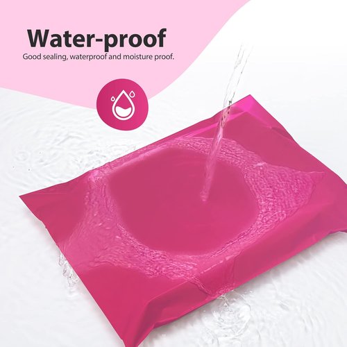 Fuxury Poly Mailers - 14.5x19 Inch Waterproof Shipping Bags | 500 Pcs Strong Adhesive Pink Envelopes