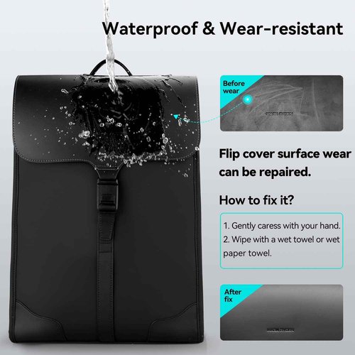 MARKETRON Slim Laptop Backpack for Men, 15.6 Inch Business Backpack with High Tech Magnetic Snap, Waterproof Fashion Casual Backpack Ideal for Working, Daily Life