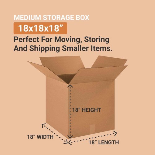 AVIDITI Shipping Boxes Medium, 18"L x 18"W x 18"H 20-Pack | Corrugated Cardboard Box for Packing, Moving and Storage 18x18x18 181818