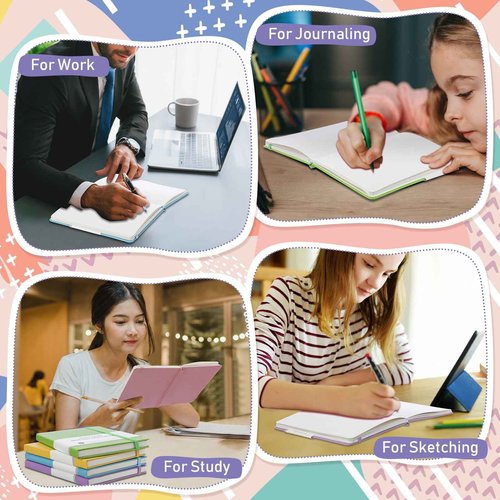 Chiisong 10 Pack Bullet Dotted Journal Notebook Bulk, A5 Dot Grid Notebook with 100 GSM Paper, Leather Hardcover Dotted Journal with 160 Pages for Women Men Writing Journaling Planning, 5.7 x 8.3 Inch