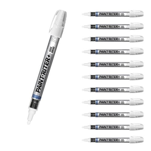 Markal 97250 Paint-Riter+ Rough Surface Liquid Paint Marker, Versatile Surface Compatibility, Bold Mark Size 1.8", White 12-Pack