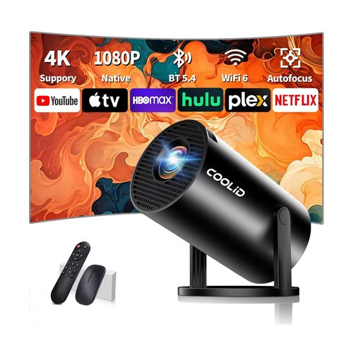 Mini Projector, Support 4K 1080P Portable Projector with Bidirectional WIFI6 5G and Bluetooth5.4, 270° Rotatable, Auto Keystone Correction, 35"-130" Video Projecto Compatible with HDMI/USB/Phone-Black