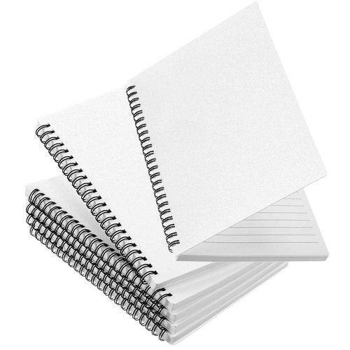 Dunzoom 12 Pack Lined Paper Spiral Notebook 5.9 x 8.3 Inches Journal White Notebook A5 160 Pages 80 Gsm Thick Plastic Cover Hardcover Notepad Waterproof Cover for Home Office Business