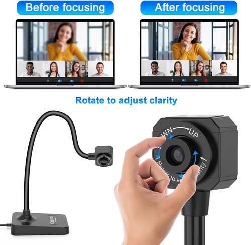 AlKOR USB Document Camera - Manual Focus Webcam with Mic | Foldable Design for Teaching & Distance Learning