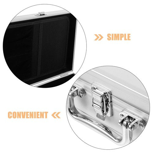 minkissy Aluminum Briefcase Tool Storage Box Lightweight Portable Multi-functional Aluminum Alloy Toolbox with Lock for Travel Work and Cosmetic Organization