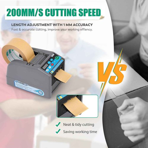 Frifreego Automatic Tape Dispenser Electric Tape Cutter, 39" MAX Cutting Length, with Manual & Auto Modes, Cutting Various Tapes with 0.24-2.36" Width, for Office Warehouse Use, Package Packing