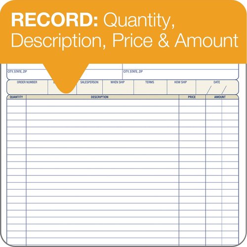 Adams Order Book, 2-Part, Carbonless, White/Canary, 8-3/8 x 10-11/16 Inches, 50 Sets per Book (DC8100) , 1 pack