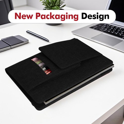 Journal Cover for Rocketbook Flip | Executive Size 6"x8.8" Fits A5, 6"x9" Steno Pad/Notebook & Top Spiral Notepad | Waterproof Protective Case with Pen Loop Holder & File Storage (Black)