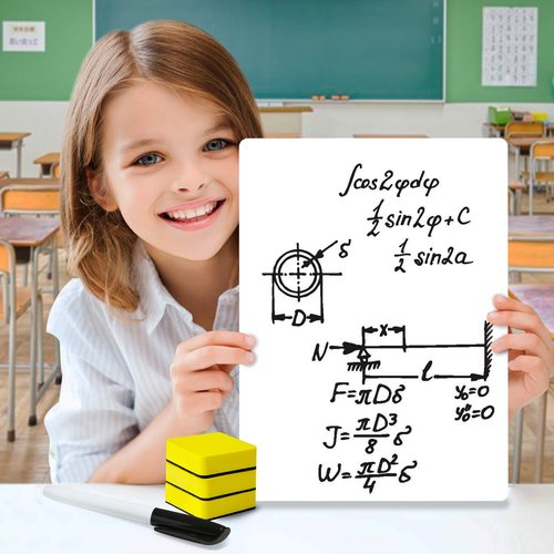 BainGesk Small White Board, 32 Pack Dry Erase Board, 9"×12" Mini White Board Double Sided for Students, Whiteboard Bulk with 32 Markers, 32 Erasers, Office Supplies, Classroom Must Haves