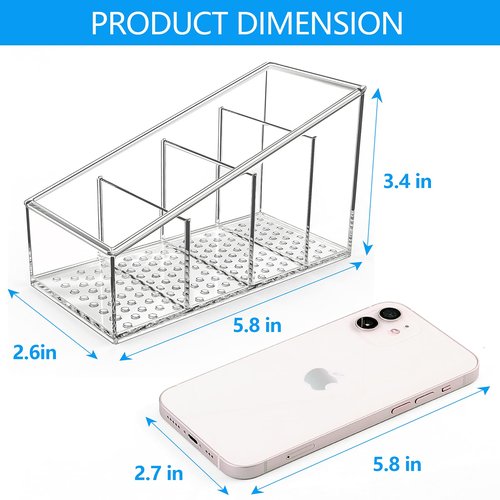 MaxGear (BUNDLE OF 2 SETS) Remote Control Holder Desk Organizer, Wood & PET, 2 Sets
