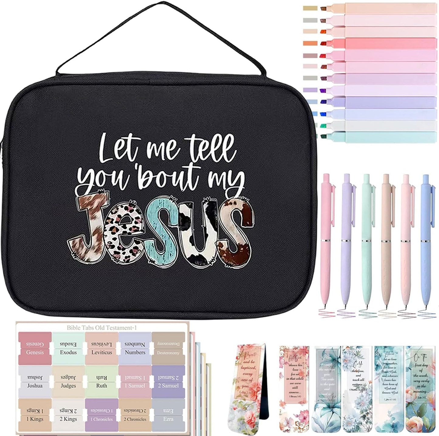 Skiennix Bible Cover for Women & Girls - Durable Case with Handles | All-in-One Bible Journaling Kit