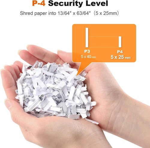 Bonsaii Paper Shredder for Home Office, 12-Sheet Heavy Duty Cross Cut Shredders for Home with 5.5 Gal Pullout Bin, Paper Shredding Machine for Document/CD/Credit Card,P-4 Security(C282-A New Version)