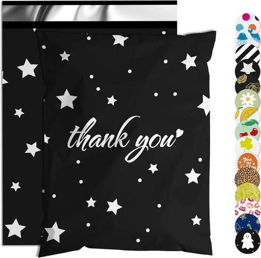 Skiennix Thank You Poly Mailers - 10x13 Inch Waterproof & Tear-Resistant Shipping Bags | 25 Pcs for Small Business