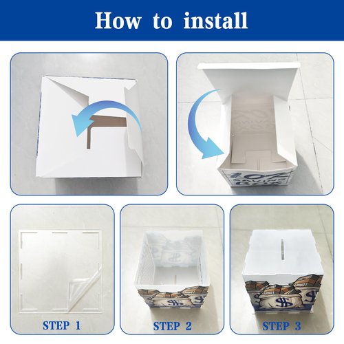 10k Smash Box for Money，6.1 * 6.1 * 6.1in Acrylic 10k Savings Challenge Cash Box for Cash,Transparent, Secure & Portable Piggy Bank for Adults Kids