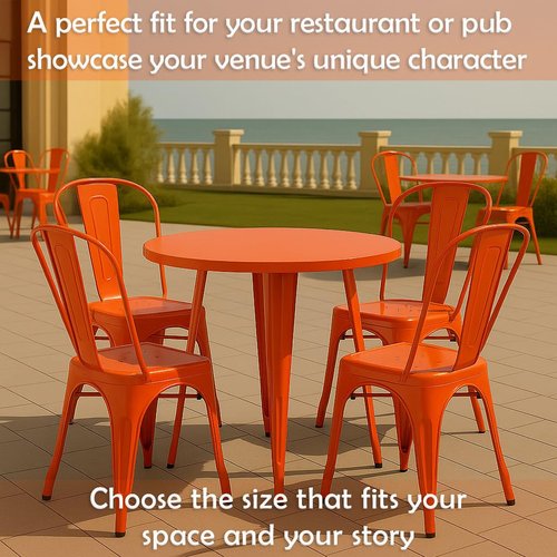 30" Round Metal Bistro Table Set – 5 Piece Indoor Outdoor Cafe Seating for Patio or Restaurant