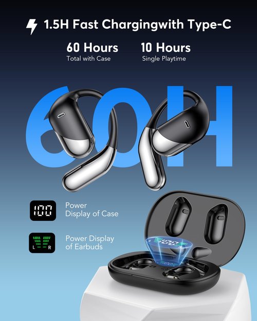 AI Translation Earbuds Real Time, 3-in-1 Translator Earbuds 144 Languages & Accents, Audifonos Traductores Inglés Español,Open Ear Wireless Headphones with Charging Case fit iOS & Android Black