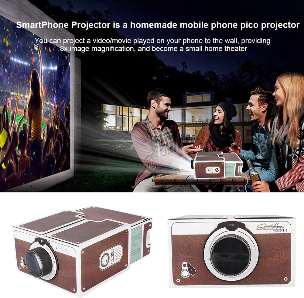 Skiennix Mini Portable Smartphone Projector - 2nd Gen, Brown, Ideal for Kids' Entertainment