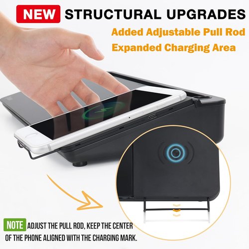 SELEAD Desktop Glass Whiteboard - Wireless Charger & Organizer for Home/Office | Black