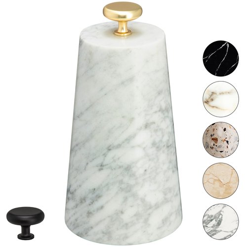 Marble Decorative Door Stop, Cute Door Stopper with Cast Iron Handle, Heavy Weighted Door Stop for Your Indoor or Outdoor Door, Heavy Door Stopper Weight/Rock for Country Home Decor (2 Knobs, 6lbs)