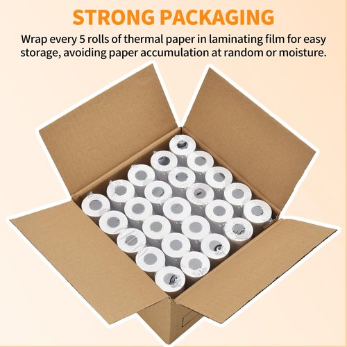 PAPRMA 2 1/4'' x 50' Thermal Receipt Paper 50 Rolls, 2.25x50ft Receipt Roll Cash Register Paper - For Credit Card Machine POS Terminal Clover Mini Verifone