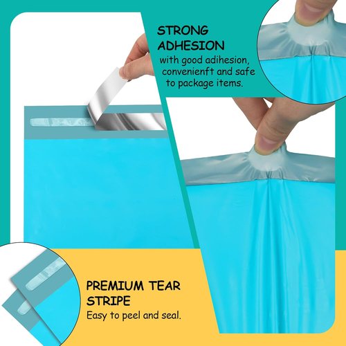 Poly Mailers | 10x13 Inch Blue Plastic Mailing Envelopes - Waterproof, Tear-Resistant, 100 Pcs