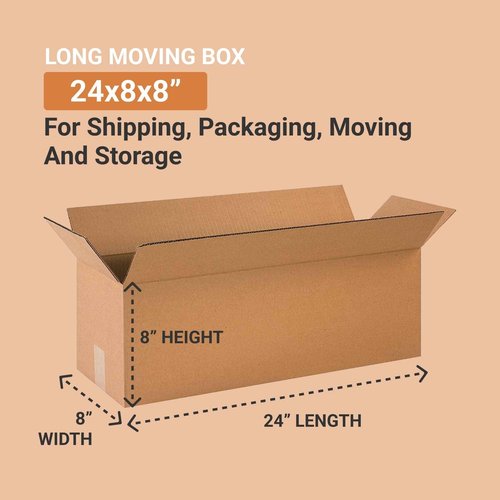 AVIDITI 24x8x8 Long Corrugated Boxes, Long, 24L x 8W x 8H, Pack of 25 | Shipping, Packaging, Moving, Storage Box for Home or Business, Strong Wholesale Bulk Boxes