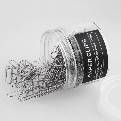 Regine Switzerland Paper Clips - 200 Pack Silver Paperclips for Office, School & DIY Projects