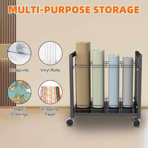Blueprint Holder 12 Slots Blueprint Storage for Any Roll of Documents - Vinyl Roll Storage, Construction Paper Organizer, Racks & Displays, Blueprint Storage Racks for Office, Home, Factory