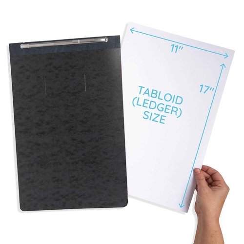 Blue Summit 10 Pressboard Report Covers with Fasteners, 11x17 Folder for Blueprints, 11 x 17 File Folder Tabloid Size Press Board Report Cover, 3” Capacity, 10 Pack, Black