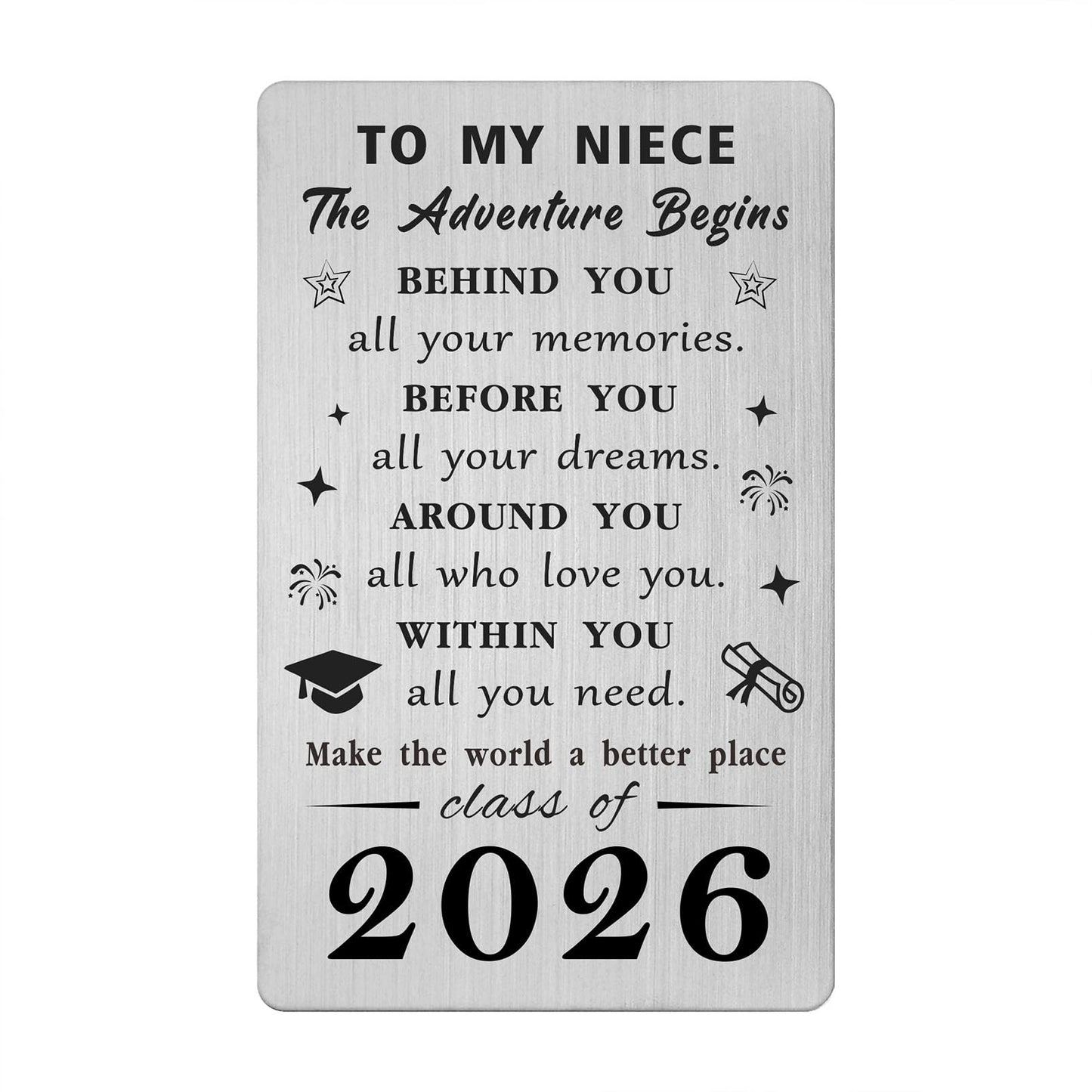 Gezxin Niece Graduation Card 2026- Proud Niece Graduation Gifts from Aunt and Uncle- College High Middle School 5th 8th Grade Master Nurse Medical Grad Graduate Presents