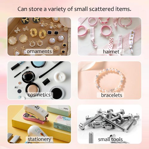 Mini Desk Drawer Organizer with 6 Clear Drawers – Small Plastic Storage Box for Office, Classroom, Crafts, and Home Desktop Organization (7" x 3.9" x 4.7")