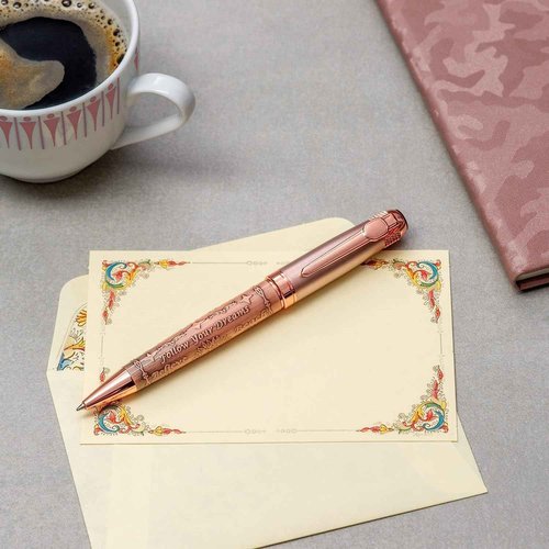 S&R Somit Fancy Pen with Gift Box - Luxury Pen for Women – Valuable Business, Office, Executive Gift for Family & Friends – Special Engraving & Led Decorative Box (GOLDEN ROSE)