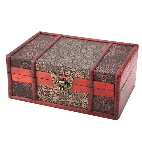 Wooden Box, Wooden Storage Box, Wood Craft Box, Wooden Boxes, Mens Jewelry Box, Cigar Box, Keepsake Box, Wooden Jewelry Box Organizer For Documents Chinese Design With Hinged Lid
