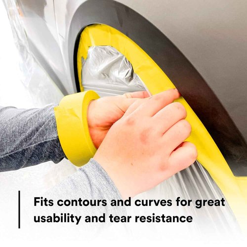 3M Automotive Refinish Masking Tape, 36 mm x 55 m, High-Temperature Resistant – 4-Pack for Clean Paint Lines