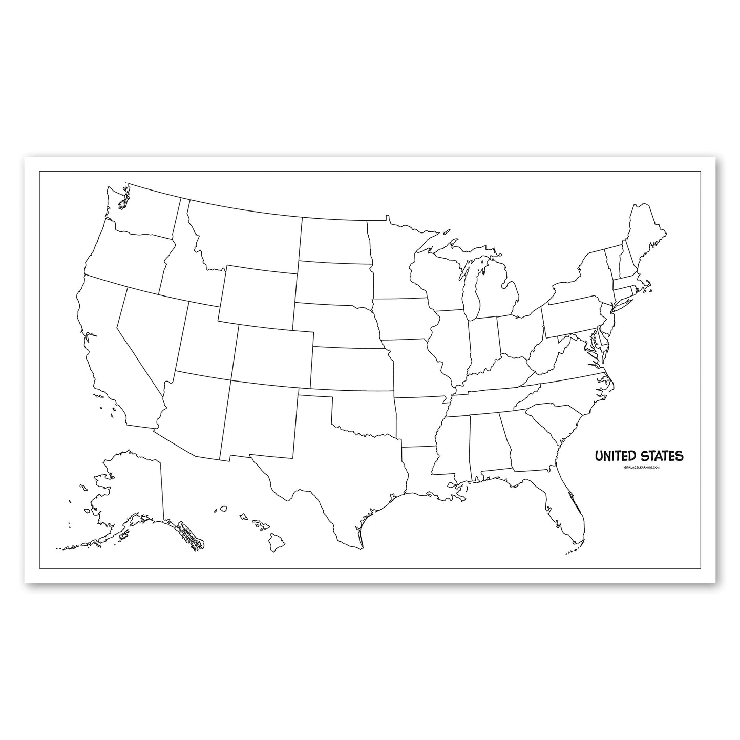 3 Pack - USA & World Map Blank Outline Posters + Simplified USA Map for Kids [Blank] - LAMINATED, 18" x 29" (For Use With Wet Erase Markers)