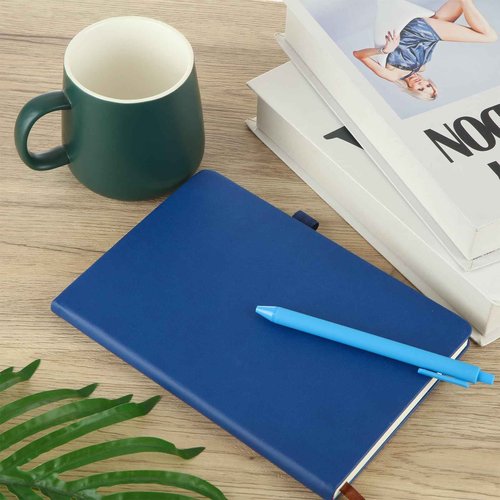 MIVIDE 10 Pack Journal Notebook Bulk with 10 Pens, A5 Lined Notebook Journals Bulk, Hardcover Notebook, College Ruled Notebook for Work Writing School Office, 5.7" x 8.3", Blue