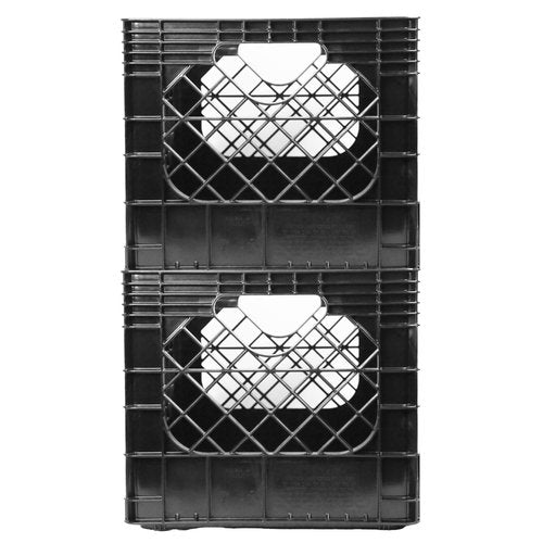 JEZERO 20 Quart 2-Pack Heavy Duty Plastic Crate | Stackable Multi-Purpose Storage Bin for Garage, Home, Office, Groceries, Outdoor, Camping & Kayaking | Black Utility Tote, 17" x 13" x 11"