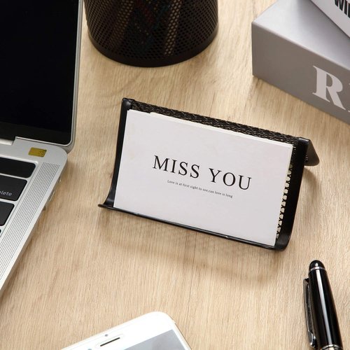 30 Pieces Mesh Business Card Holder Desk Metal Black Business Card Holder Desktop Name Card Organizer Capacity 50 Cards for Office Name Card