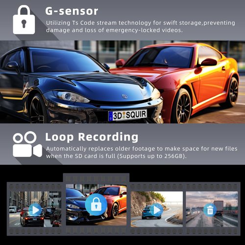 Dash Cam Front and Rear, 4k+1080P Dual Dash Camera for Cars, 1.5” WiFi Mini Dashcam with App, 170°Wide Angle Car Camera, Night Vision, 24H Parking Mode, 32GB Card Included, G-Sensor, Support 256GB Max