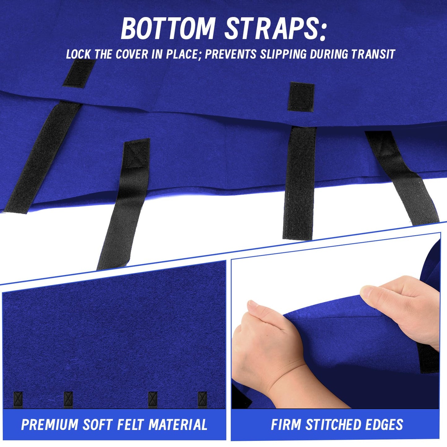 TV Cover for Moving, Fits to 50"- 55" Flat Screen TV Moving Cover, Dustproof Blue Felt TV Screen Covers, Anti-Scratch TV Bags for Moving with Bottom Strap for House Moving, Home Renovation