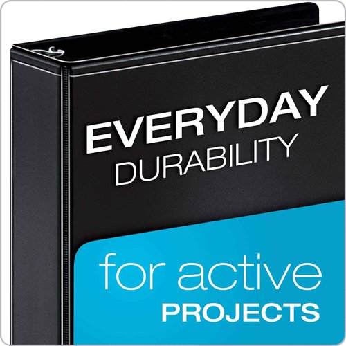 Cardinal Performer 3-Ring Binders, 3", Non-Locking Slant-D Rings, 725-Sheet Capacity & Economy 3 Ring Binder, 2 Inch, Presentation View, Black, Holds 475 Sheets, Nonstick, PVC Free, 4 Pack