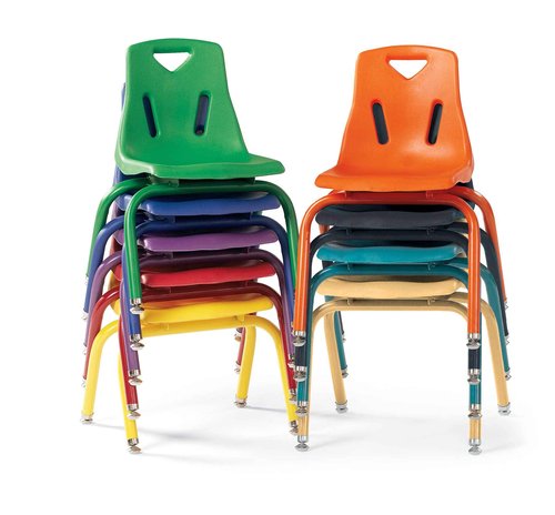 Jonti-Craft Berries 8118JC1008 Stacking Chair with Powder-Coated Legs, 8" Height, Red